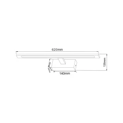Kinkiet ALTER czarny 62 cm (W89443-20W-BK) - Zuma Line