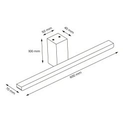 Kinkiet Artemis Chrome 13,8W LED 60cm 4000K IP44 (ML1021) - Milagro