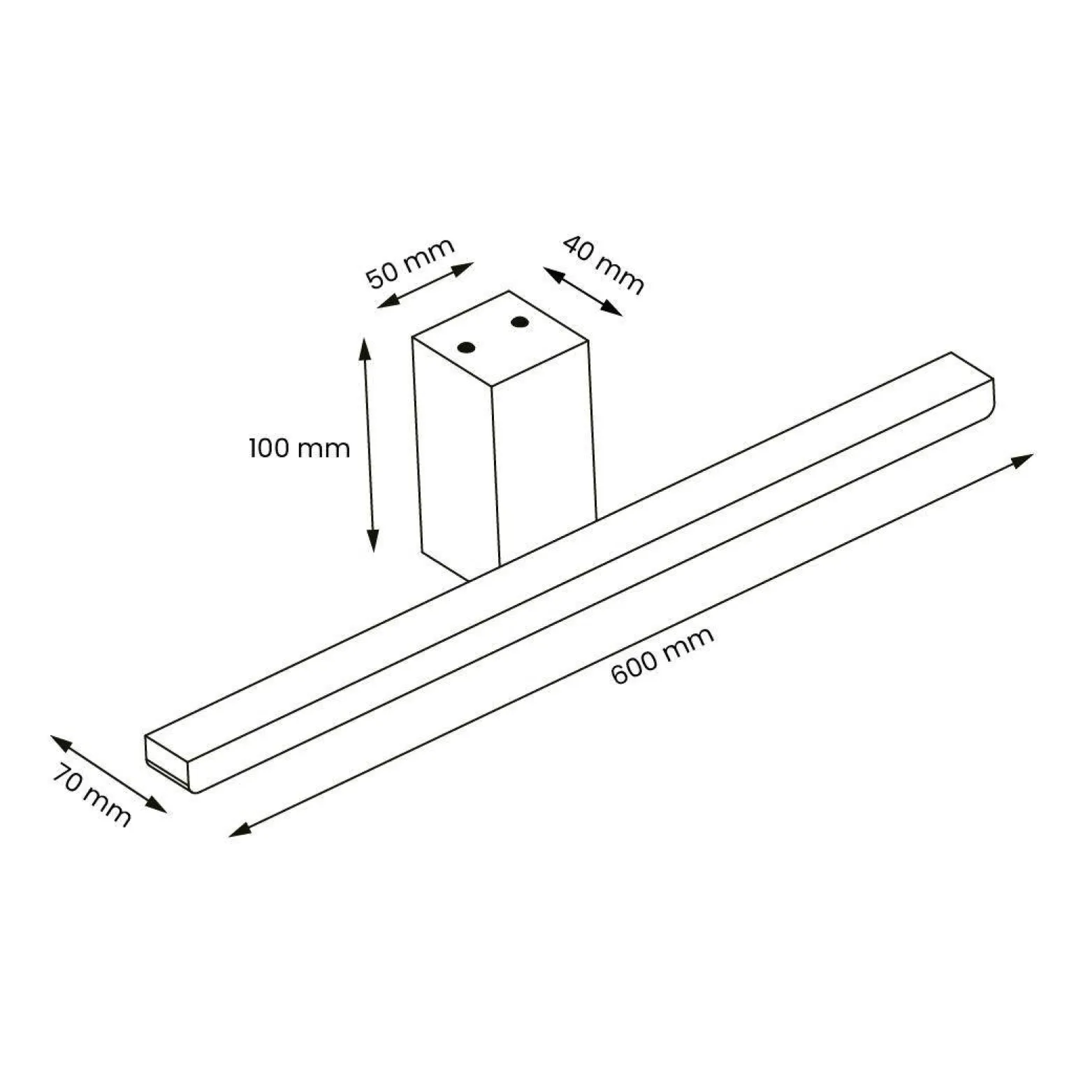 Kinkiet Artemis White 13,8W LED 60cm 4000K IP44 (ML1020) - Milagro
