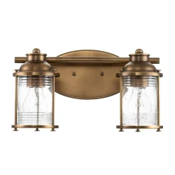 Kinkiet Ashlandbay - 2 źródła światła - Naturalny mosiądz (QN-ASHLANDBAY2-NBR-BATH) - Quintiesse