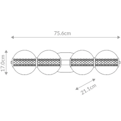 Kinkiet Atomo - 4 źródła światła - Szczotkowane złoto (QN-ATOMO-4W-BG) - Quintiesse