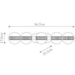 Kinkiet Atomo - 5 źródeł światła - Polerowany chrom (QN-ATOMO-5W-PC) - Quintiesse