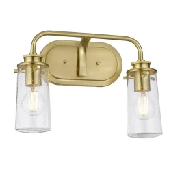 Kinkiet Braelyn - 2 źródła światła - Szczotkowany mosiądz (QN-BRAELYN2-BB) - Quintiesse