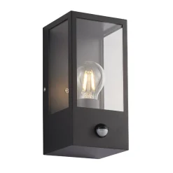 Kinkiet Breton PIR wall Black IP44 28W (94348) - Saxby