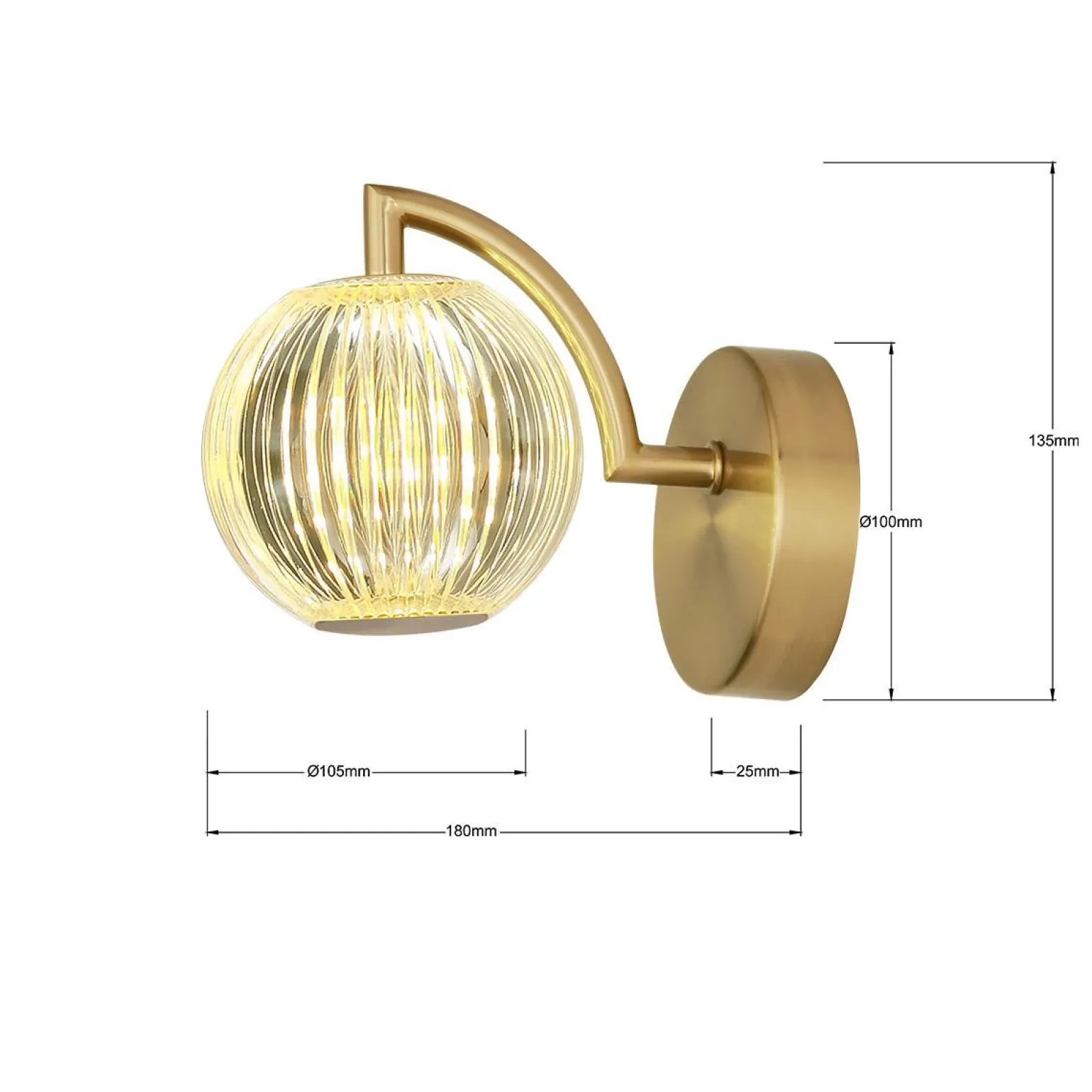 Kinkiet Brillant złoty LED CCT (LP-3303/1W GD) - Light Prestige