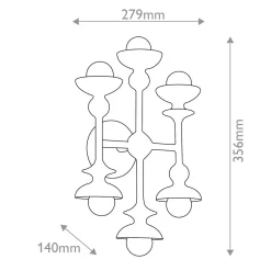 Kinkiet Cadence - 6 źródeł światła - Antyczna biel (QN-CADENCE-6WB-WHT) - Quintiesse