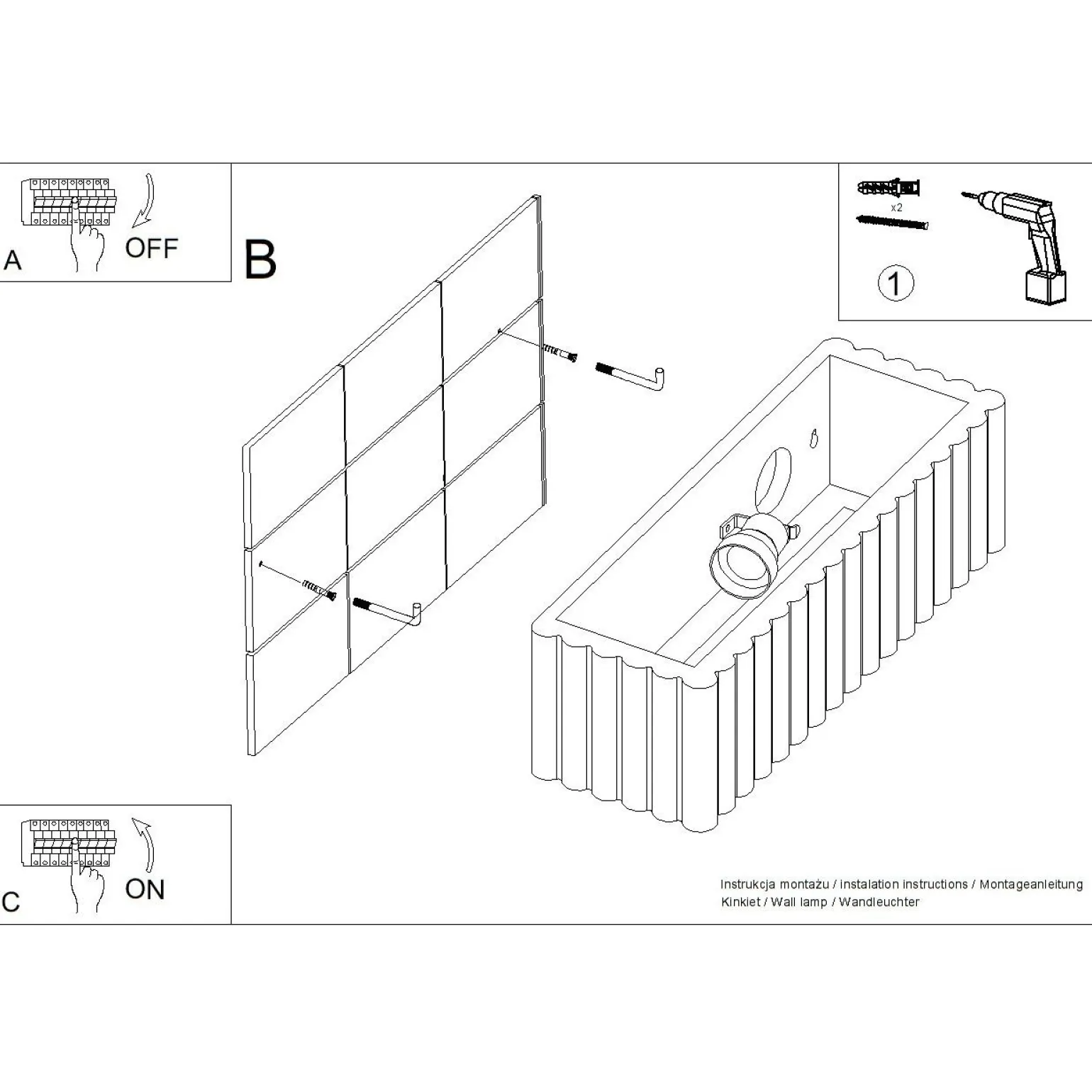 Kinkiet ceramiczny RIGATA biały (SL.1885) - Sollux Lighting