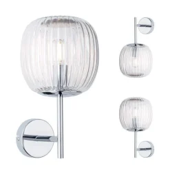 Kinkiet ścienny łazienkowy RUYA E14 max.20W IP44 230V chrom / szkło (PL71140) - PAULMANN