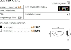 Kinkiet CLOVER OVAL white (AZ2998) - AZZARDO