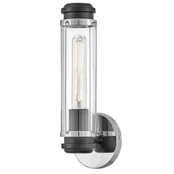 Kinkiet do łazienki Masthead - 1 źródło światła - Polerowany chrom & Czarny (HK-MASTHEAD1-PCBK) - Hinkley