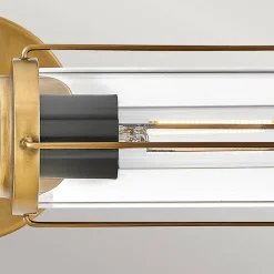 Kinkiet do łazienki Masthead - 2 źródła światła - Stary mosiądz & Czarny (HK-MASTHEAD2-HBBK) - Hinkley