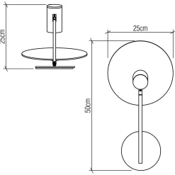 Kinkiet Dot (QN-DOT-WB1-TEAK) - Quintiesse