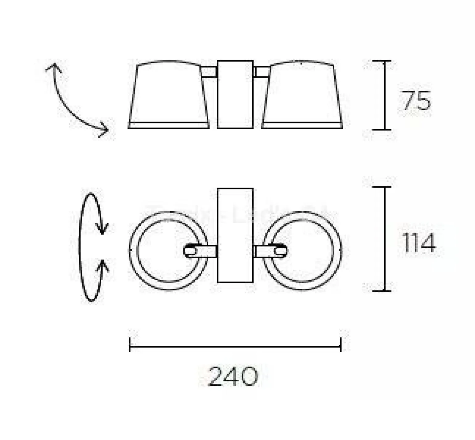 Kinkiet DRONE 2 brązowy/miedź (05-5307-CI-06) Leds