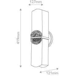 Kinkiet Elan - 2 źródła światła - Płatkowe złoto (QN-ELAN-2WB-DG-OPAL) - Quintiesse