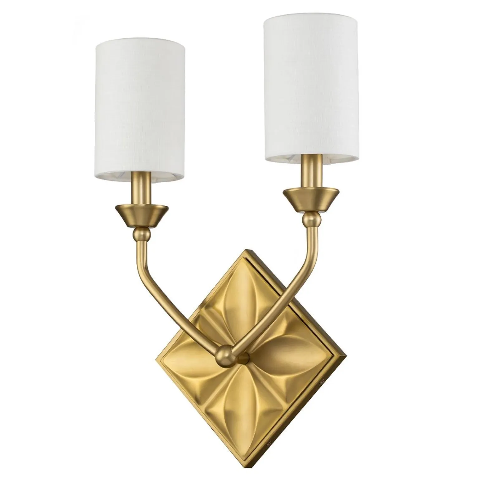 Kinkiet Epsilon - 2 źródła światła - Postarzany mosiądz (QN-EPSILON-2WB-AB) - Quintiesse