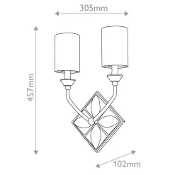 Kinkiet Epsilon - 2 źródła światła - Postarzany mosiądz (QN-EPSILON-2WB-AB) - Quintiesse