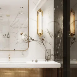 Kinkiet Espada - Szczotkowane złoto (QN-ESPADA-2W-BG) - Quintiesse