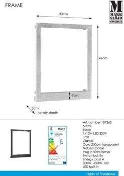 Kinkiet FRAME kol.czarny (107362) Markslojd