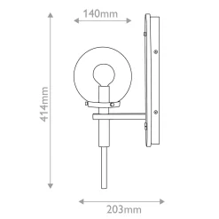 Kinkiet Gilda - IP44 - Czarny, klasyczny mosiądz (QN-GILDA-WB1-BK) - Quintiesse