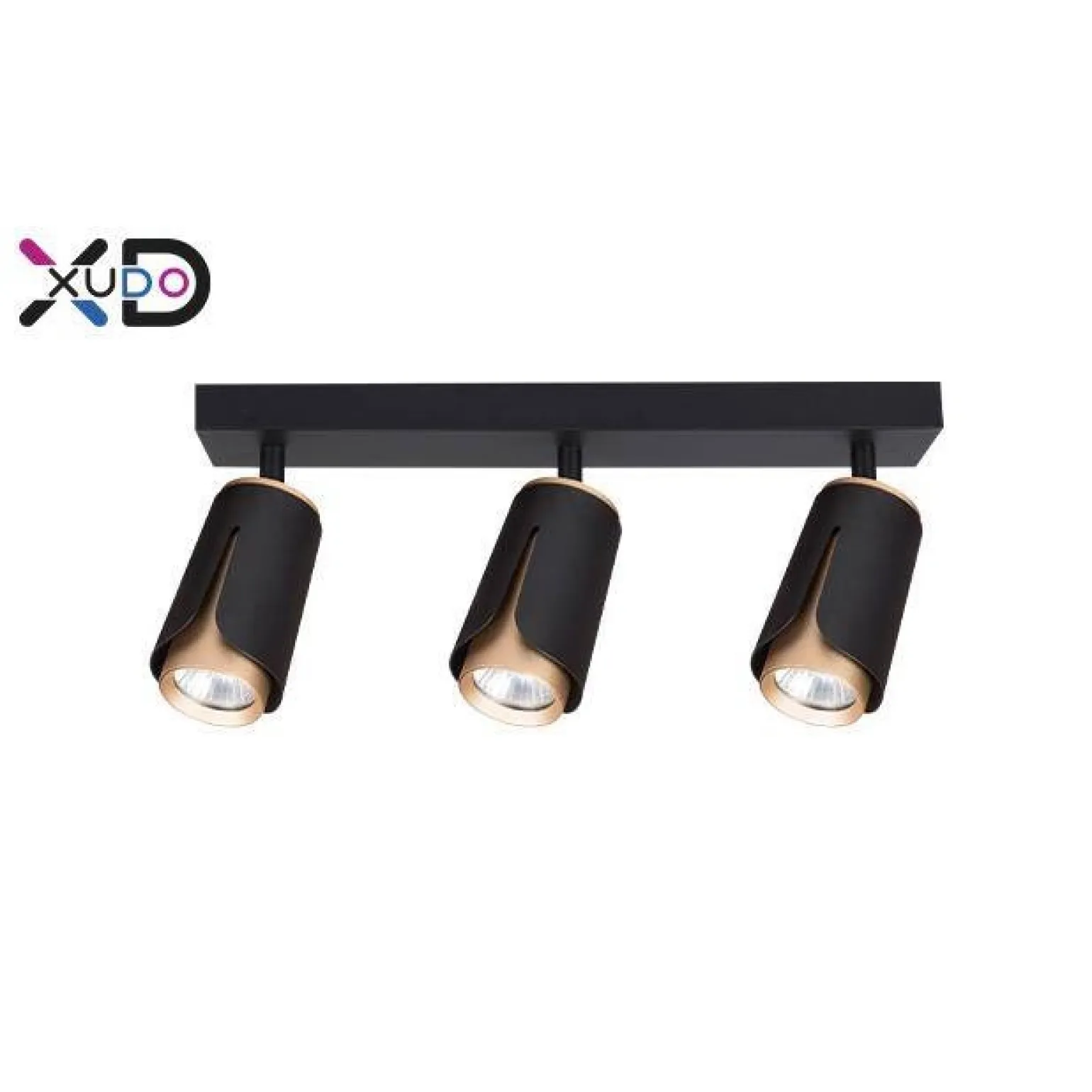 Kinkiet GU10 LED x3 czarny+złoty (XD-IK263B) - Xudo