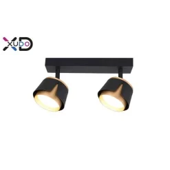Kinkiet GX53 LED x2 czarny+złoty (XD-IK282B) - Xudo