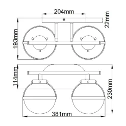 Kinkiet Hollis (HK-HOLLIS2-O-HB-BATH) - Elstead Lighting