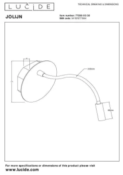 Kinkiet JOLIJN (77289/03/30) - Lucide