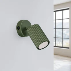 Kinkiet KARBON zielony oliwkowy z włącznikiem (SL.1617) - Sollux Lighting