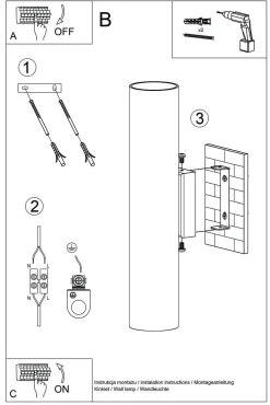 Kinkiet LAGOS 2 czarny (SL.0330) - Sollux