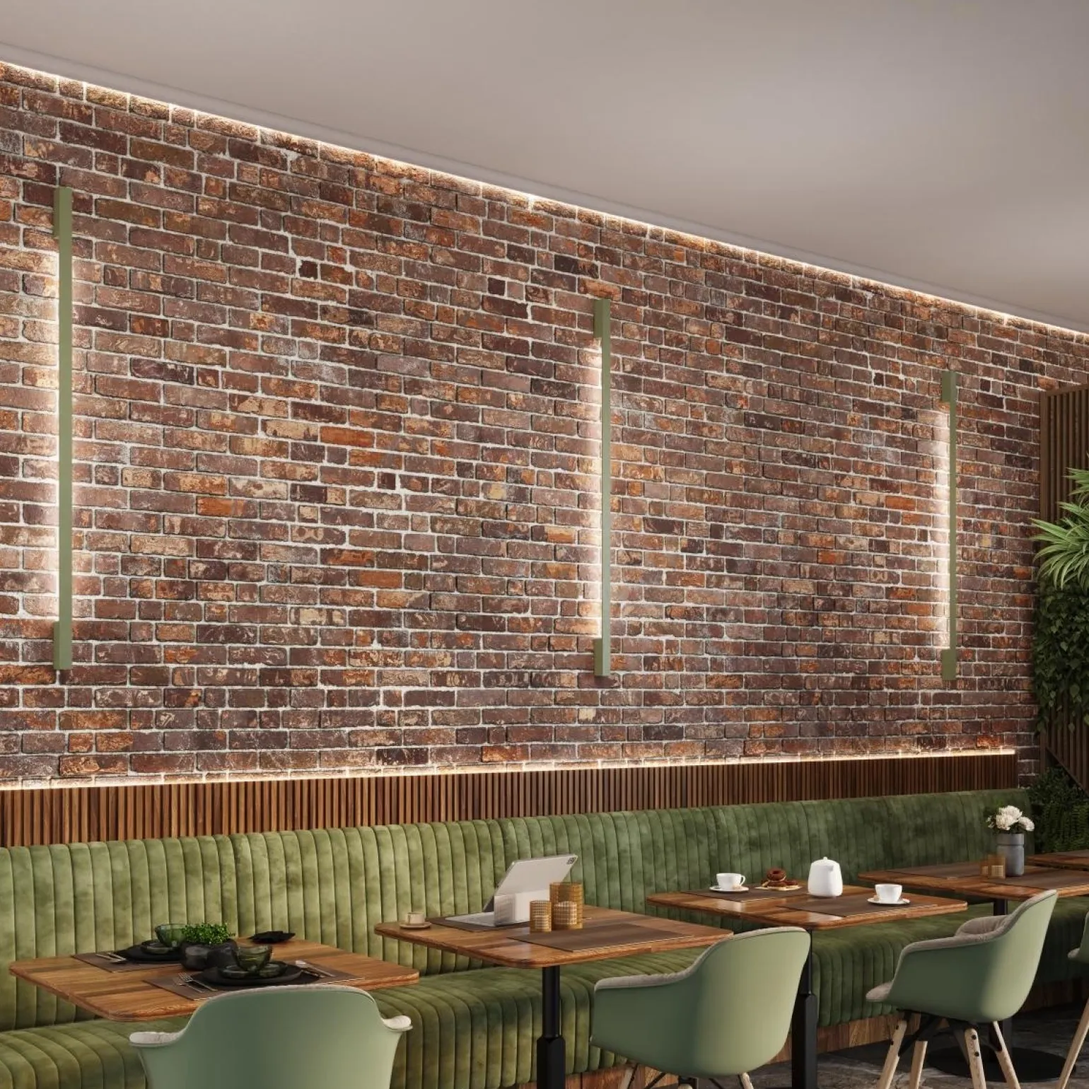 Kinkiet LAHTI 90 zielony oliwkowy LED 4000K (TH.440) - Thoro Lighting