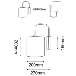 Kinkiet Lamego K - Czarny (320 mm) (4043) - Shilo