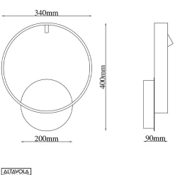 Kinkiet ledowy Spectra No.1 Altavola Design (LA114/W_40_grey_gold) - ALTAVOLA DESIGN