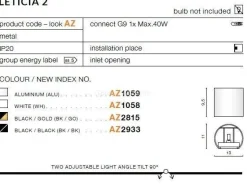 Kinkiet LETICIA 2 white (AZ1058 | GM1112-WH) - AZZARDO