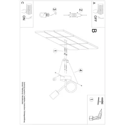 Kinkiet LEVAR czarny (SL.1454) - Sollux Lighting