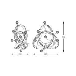 Kinkiet MAIA czarny (MB3481-1-3BCT) - Zuma Line