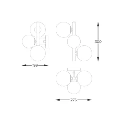 Kinkiet MOLECULE złoty (W0454-03U-F7AA) - Zuma Line
