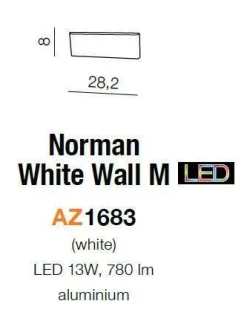Kinkiet NORMAN M biały (MB5932M Azzardo)