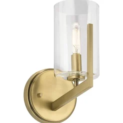 Kinkiet Nye - 1 źródło światła - Szczotkowany naturalny mosiądz (QN-NYE1-BNB) - Quintiesse