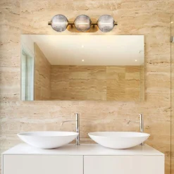 Kinkiet Palmas - 3 źródła światła - Szczotkowane złoto (QN-PALMAS-3W-BG) - Quintiesse