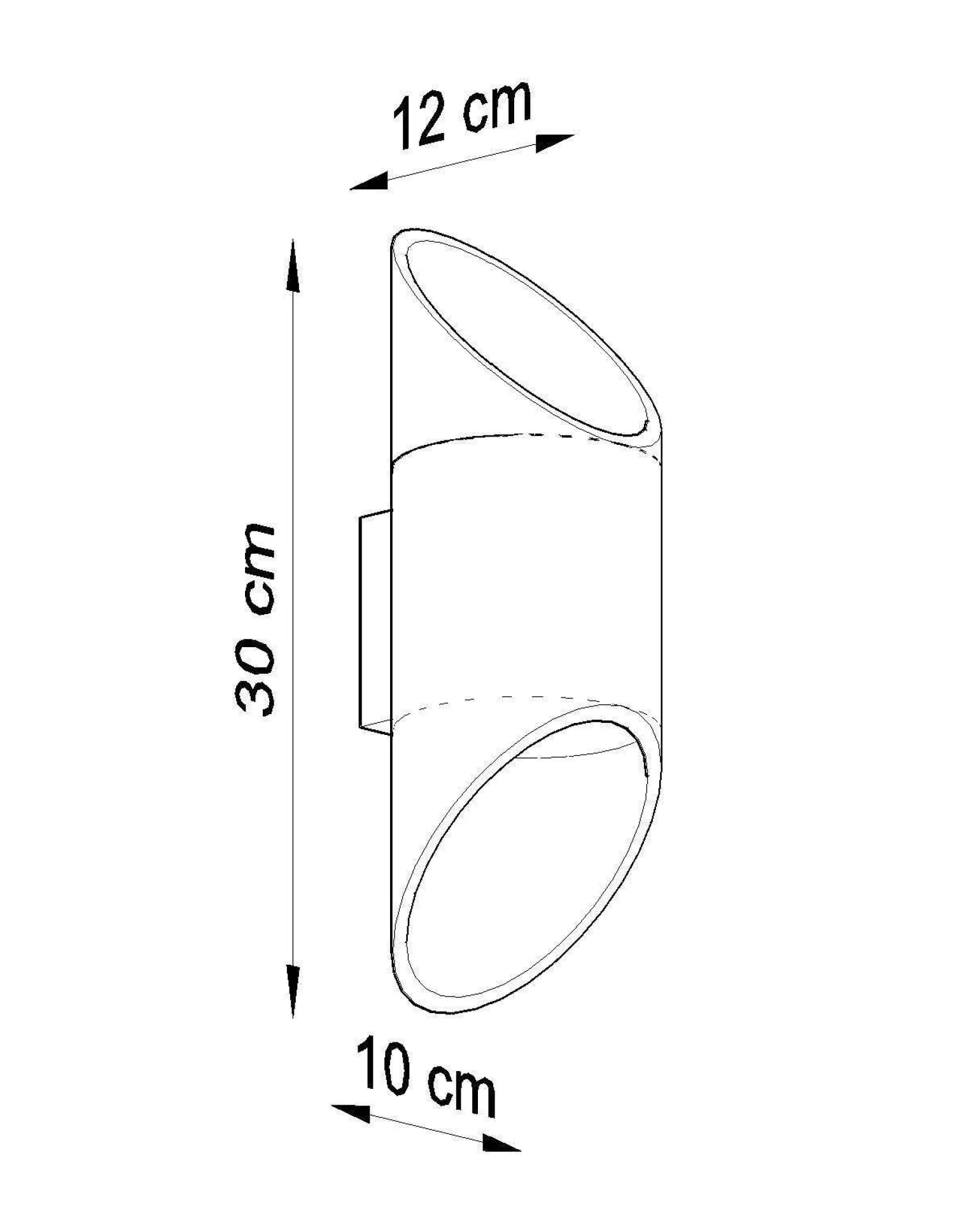 Kinkiet PENNE 30 czarny (SL.0114) - Sollux