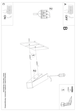 Kinkiet PINNE 200 czarny 4000K (TH.238) - Thoro Lighting