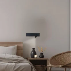 Kinkiet przy łóżku w sypialni Resort czarny prawy (ML1568) - Milagro