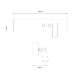 Kinkiet przy łóżku w sypialni Resort czarny prawy (ML1568) - Milagro
