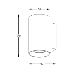 Kinkiet SANDY WL ROUND czarny (92696-N) - Zuma Line