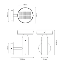 Kinkiet solarny na elewację CARLI (WT33611) - Zuma Line