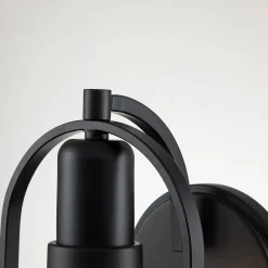 Kinkiet Somerset - 1 źródło światła - Opalowe szkło - Czarny (QN-SOMERSET1-BK) - Quintiesse