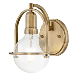 Kinkiet Somerset - 1 źródło światła - Przezroczyste szkło - Stary mosiądz (QN-SOMERSET1-C-HB) - Quintiesse