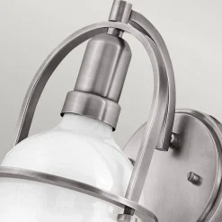 Kinkiet Somerset - 1 źródło światła - Opalowe szkło - Szczotkowany nikiel (QN-SOMERSET1-BN) - Quintiesse