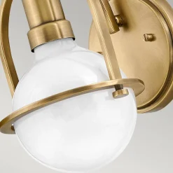 Kinkiet Somerset - 1 źródło światła - Opalowe szkło - Stary mosiądz (QN-SOMERSET1-HB) - Quintiesse