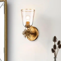 Kinkiet Staring - 1 źródło światła - Przecierane złoto (STARING-1WB-DG-CLEAR) - Elstead Lighting